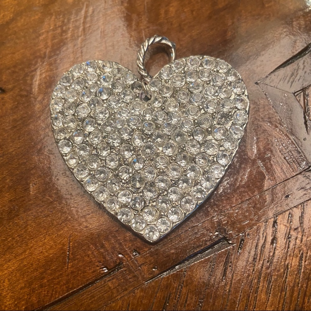 Sparkling Crystal Heart Pendant/Pin -XL